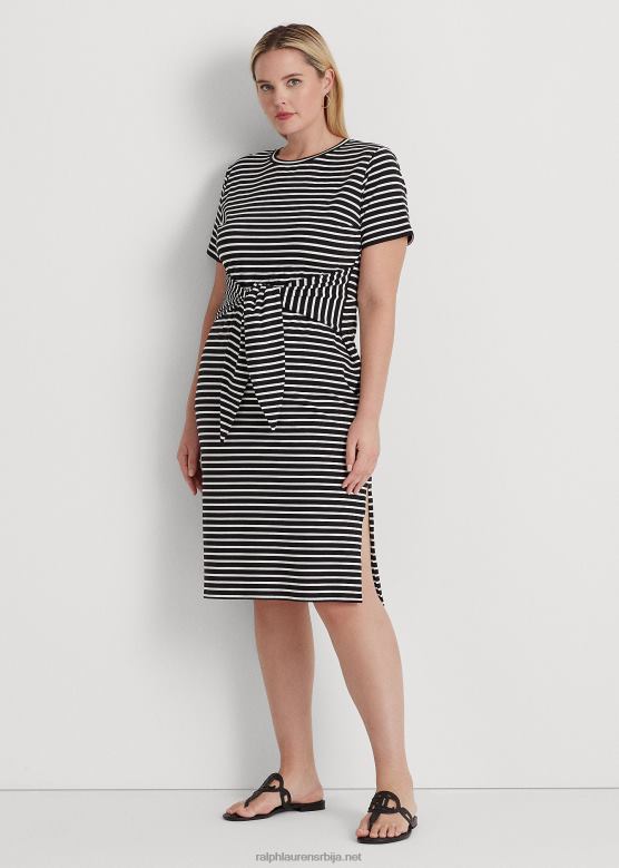 Жене Ralph Lauren Пругаста мајица са краватом са предње стране V2V444534 црно бели