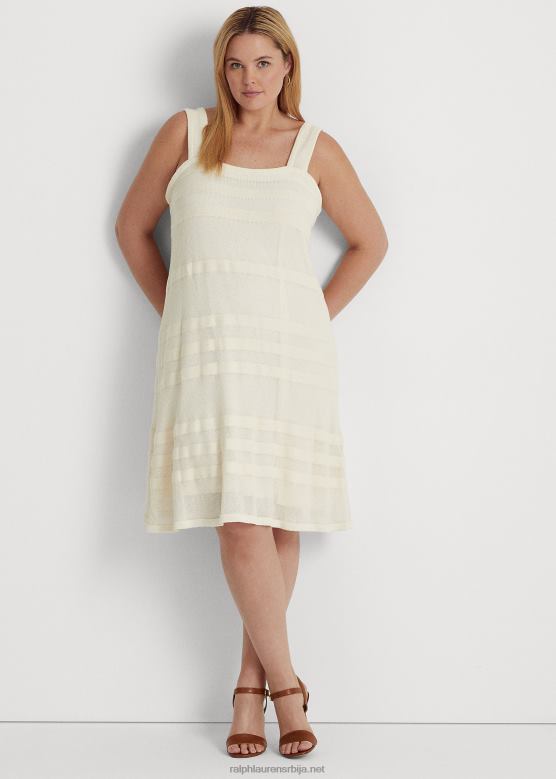 Жене Ralph Lauren пругаста плетена хаљина без рукава V2V444675 крема од маскарпонеа