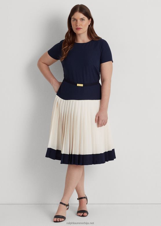 Жене Ralph Lauren двобојна хаљина од жоржета са каишем V2V444692