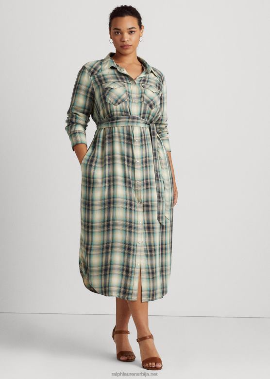 Жене Ralph Lauren карирана кошуља од кепера V2V444778 плаво/зелено мулти