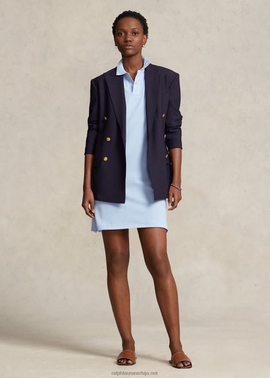 Жене Ralph Lauren памучна мрежаста поло хаљина V2V449245 канцеларијско плаво