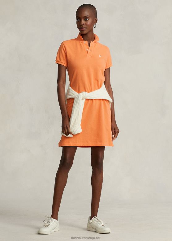 Жене Ralph Lauren памучна мрежаста поло хаљина V2V449248 Кеи Вест Оранге