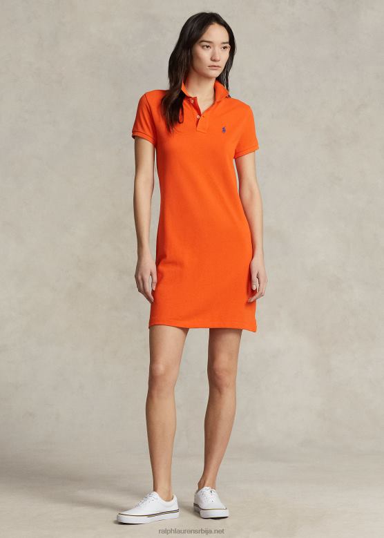 Жене Ralph Lauren памучна мрежаста поло хаљина V2V449249 једрења наранџаста