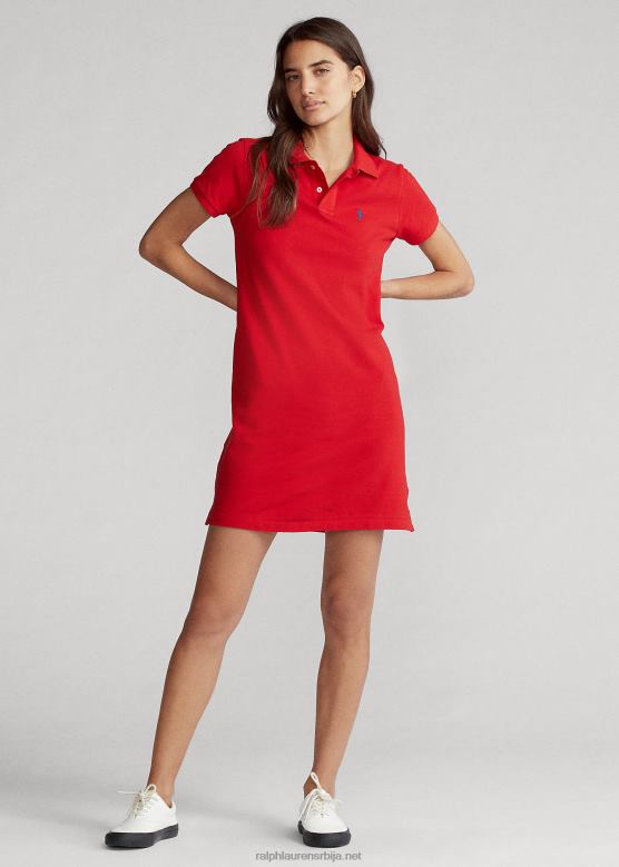 Жене Ralph Lauren памучна мрежаста поло хаљина V2V449250 црвена
