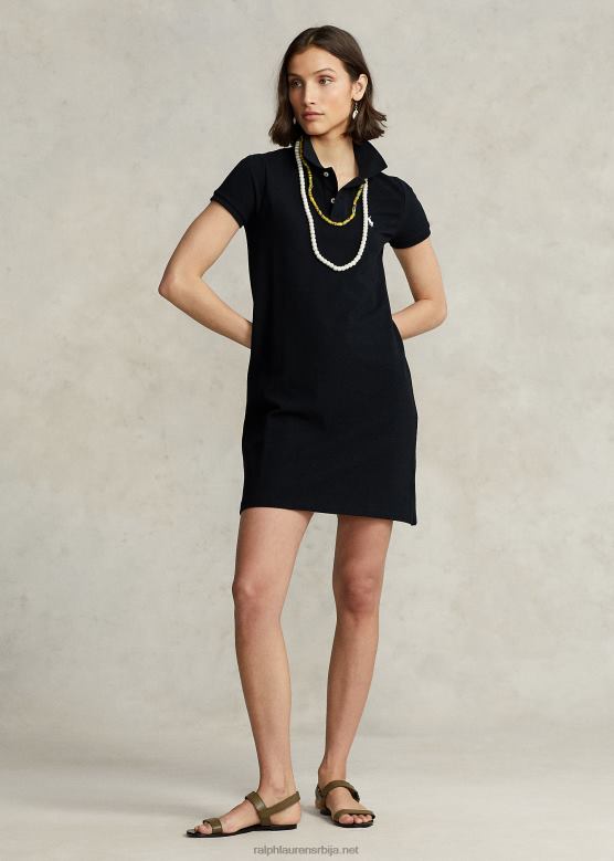 Жене Ralph Lauren памучна мрежаста поло хаљина V2V449254 црн