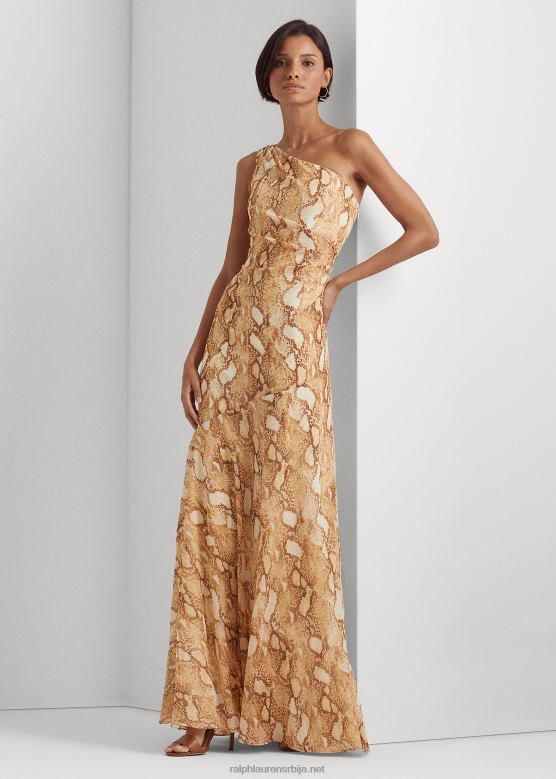 Жене Ralph Lauren хаљина од жоржета на једно раме V2V449507