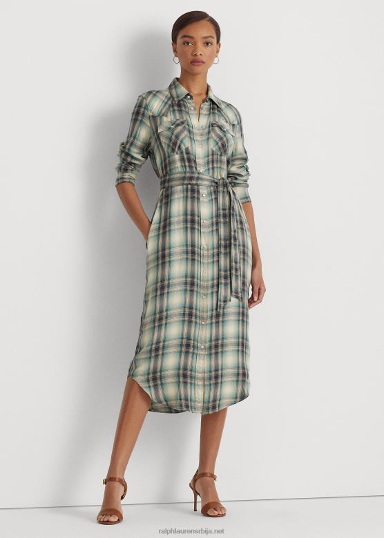 Жене Ralph Lauren карирана кошуља од кепера V2V449518 плаво/зелено мулти