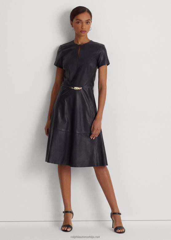 Жене Ralph Lauren хаљина од растегљиве коже са каишем V2V449547 морнарица