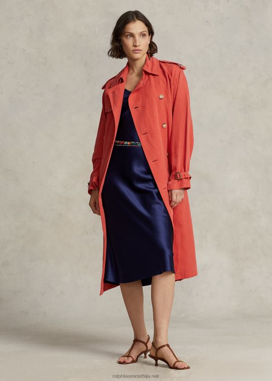 Жене Ralph Lauren капут од мешавине свиле V2V443131 кона наранџаста