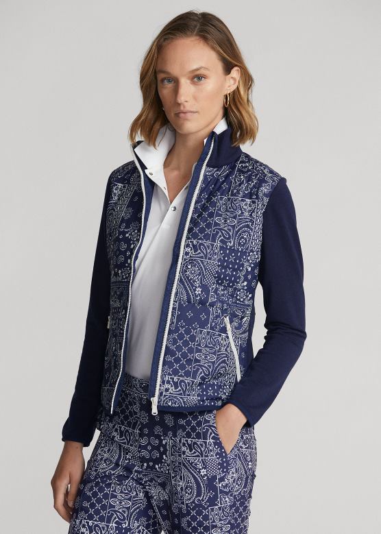 Жене Ralph Lauren хибридна јакна са штампом бандана V2V443065 морнарска бандана патцхворк