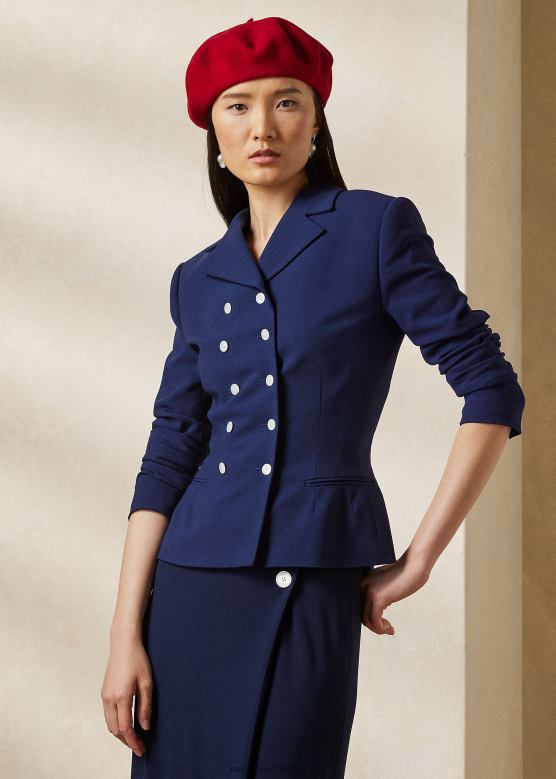 Жене Ralph Lauren олвен вунена креп јакна V2V443479 лук морнарица