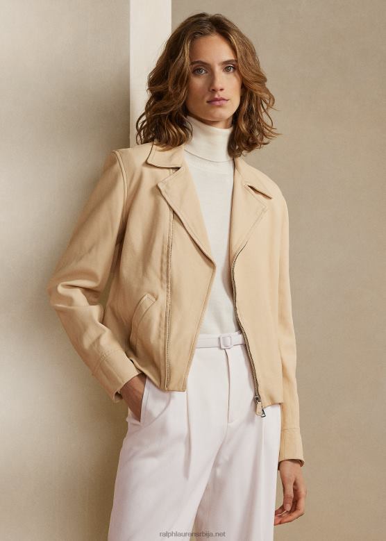 Жене Ralph Lauren торин јакна од јагњеће коже V2V443548 плавуша