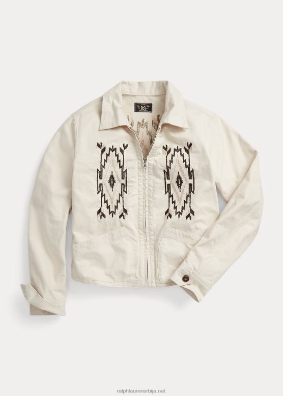 Жене Ralph Lauren извезена јакна од ткања V2V443614 тонска крема