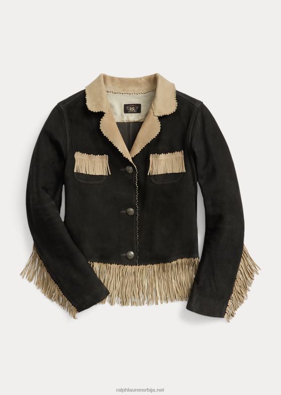 Жене Ralph Lauren јакна од антилопа са ресама V2V443632 црна/крем