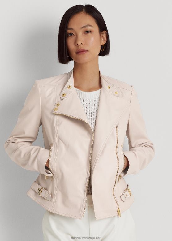 Жене Ralph Lauren мото јакна од јагњеће коже V2V443975 светло розе