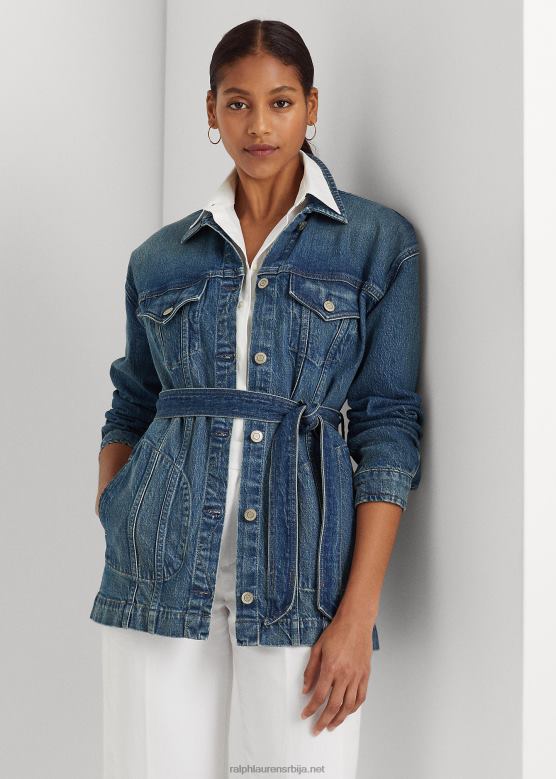 Жене Ralph Lauren јакна од џинса са појасом V2V444056 прање пашњака