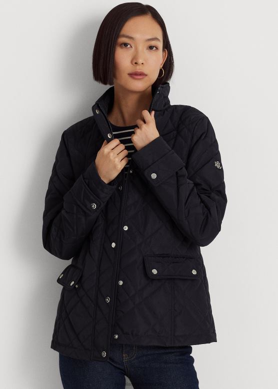 Жене Ralph Lauren прошивена моцкнецк јакна V2V444460 тамно тегет