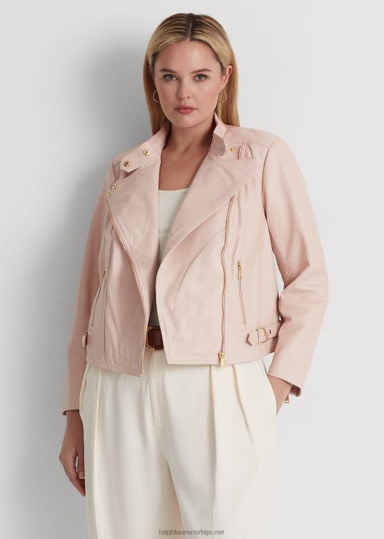 Жене Ralph Lauren мото јакна од јагњеће коже V2V444602 светло розе