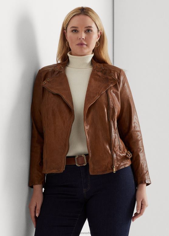 Жене Ralph Lauren мото јакна од брушене коже V2V444616 тамни орах