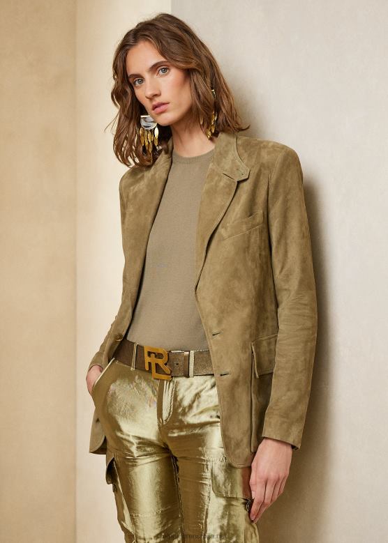 Жене Ralph Lauren престон јакна од јагњеће коже V2V449279 лишајева зелена