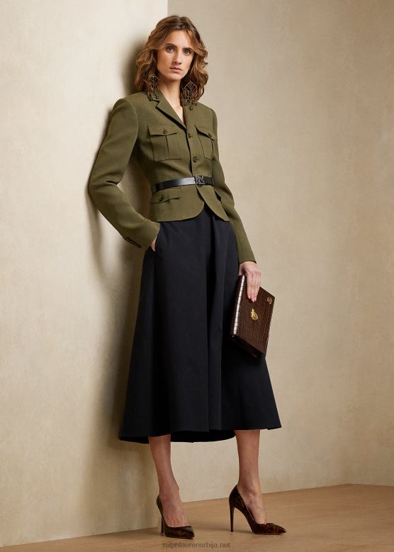 Жене Ralph Lauren камилова вунено-свилена јакна V2V449300 маслина