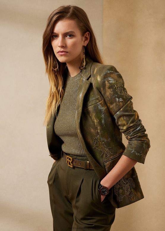 Жене Ralph Lauren цалан живописна тексас јакна V2V449304 маслинарски сликарски номад