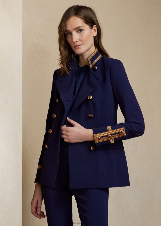 Жене Ralph Lauren дупла вунена креп јакна V2V449330 лук морнарица