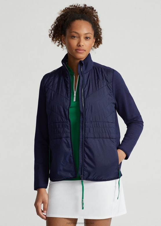 Жене Ralph Lauren хибридна јакна са пуним патентним затварачем V2V449408 префињена морнарско/крстарска зелена