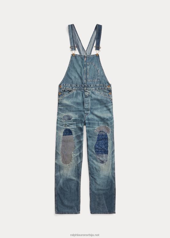 Жене Ralph Lauren поправљен тексас комбинезон V2V443643 поправљено Данвилле прање