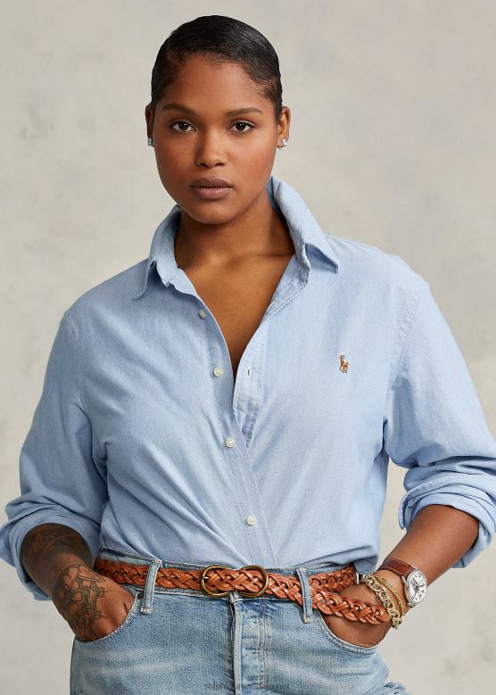 Жене Ralph Lauren класична оксфордска кошуља V2V443348 плави зумбул