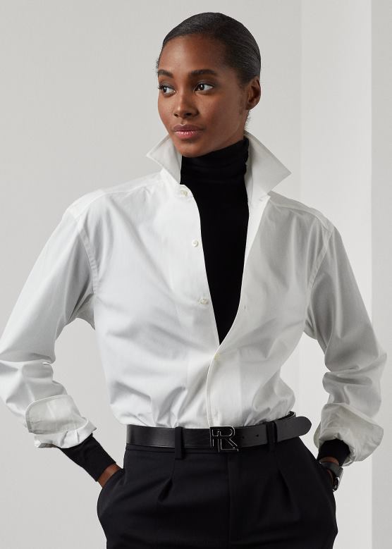 Жене Ralph Lauren капри памучна кошуља V2V443436 бео