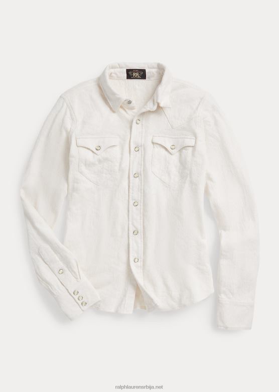 Жене Ralph Lauren западна кошуља од жакара V2V443613 тонска крема