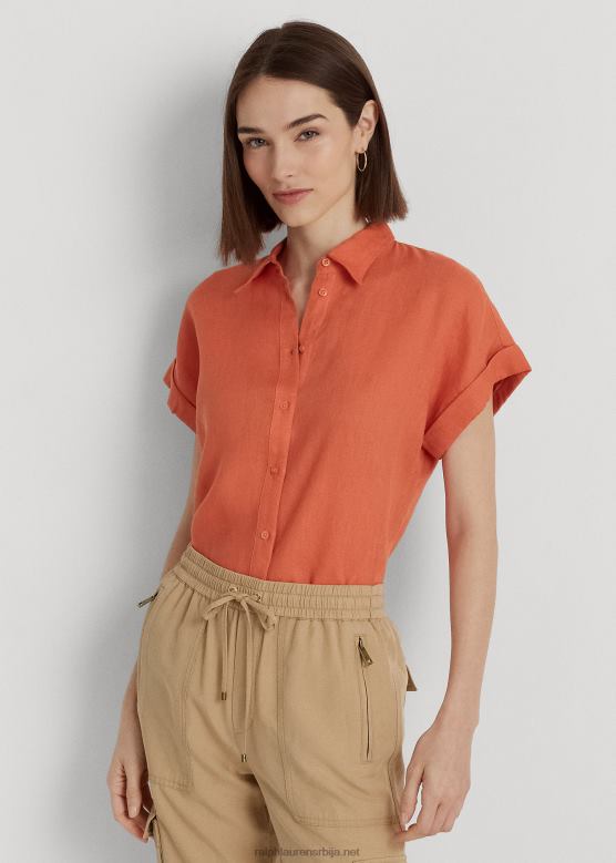 Жене Ralph Lauren ланена кошуља долман рукава V2V443779 кањонска наранџаста