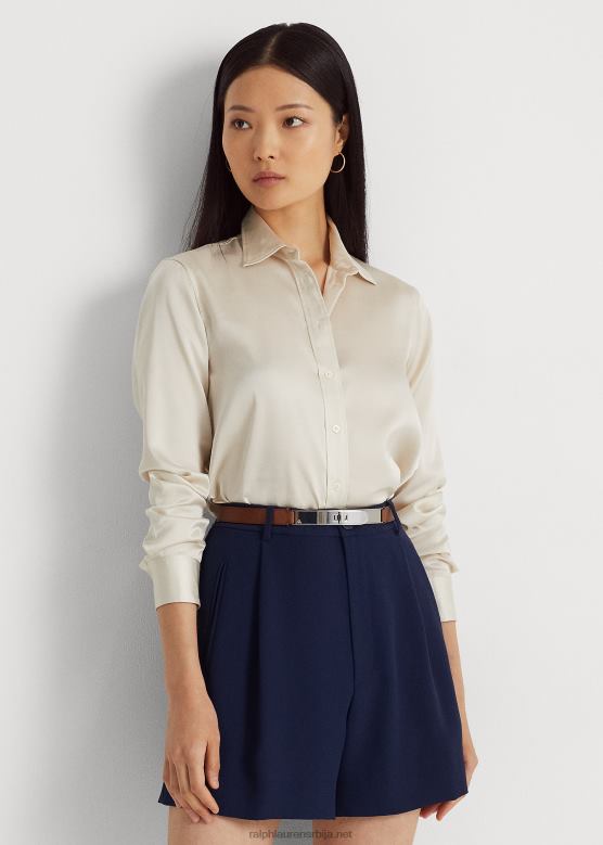 Жене Ralph Lauren сатенска цхармеусе кошуља V2V443980 крема од маскарпонеа