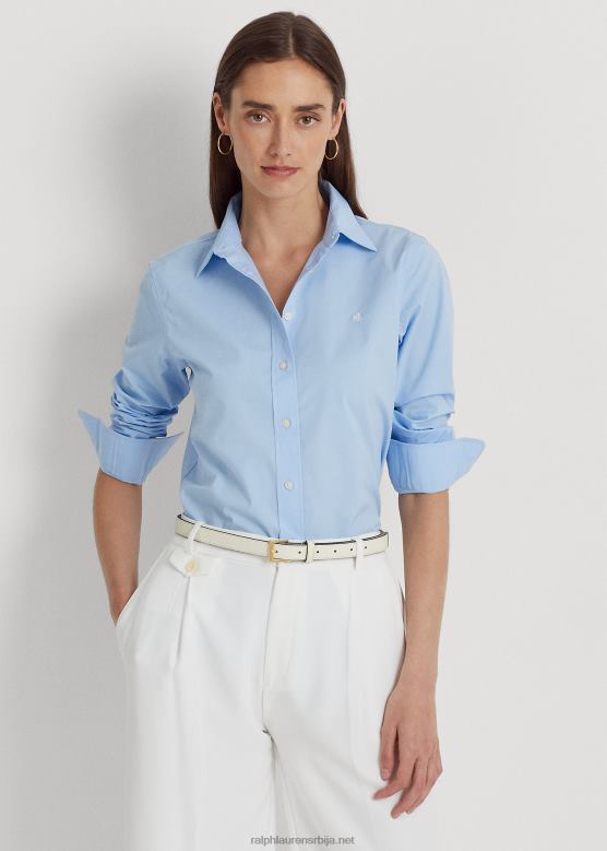 Жене Ralph Lauren растезљива памучна кошуља која се лако одржава V2V444233 Плави