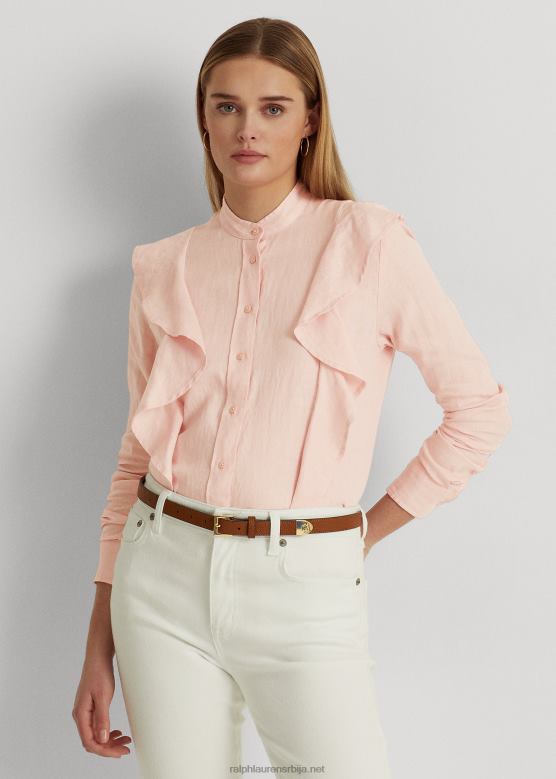 Жене Ralph Lauren ланена кошуља са воланима V2V444414 светло розе
