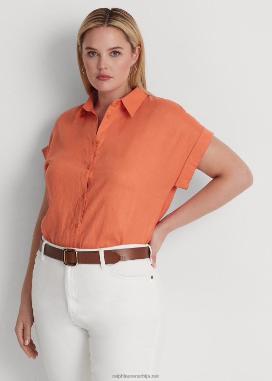 Жене Ralph Lauren ланена кошуља долман рукава V2V444499 кањонска наранџаста