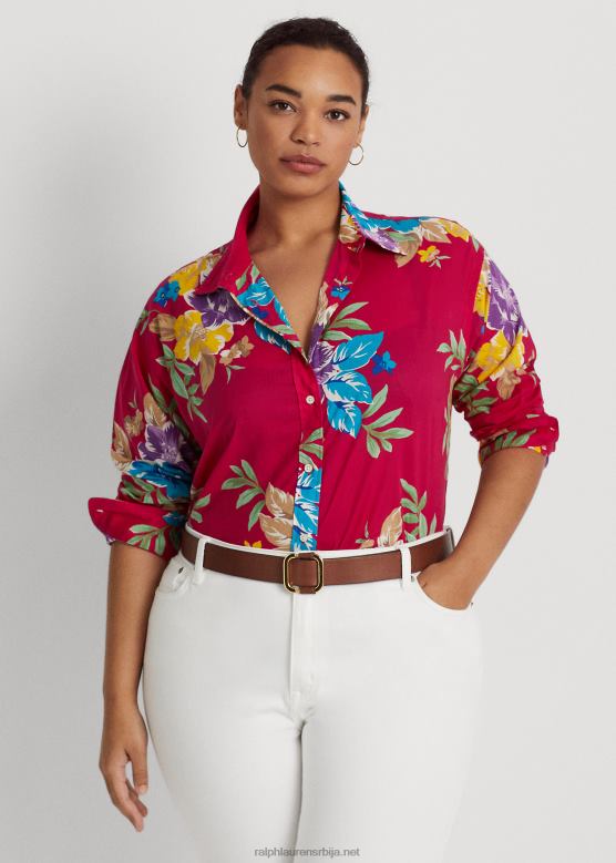 Жене Ralph Lauren цветна памучна кошуља V2V444527 розе мулти
