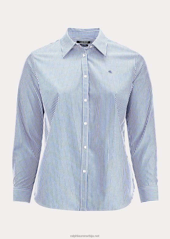 Жене Ralph Lauren памучна оксфордска кошуља V2V444736 плаво бели