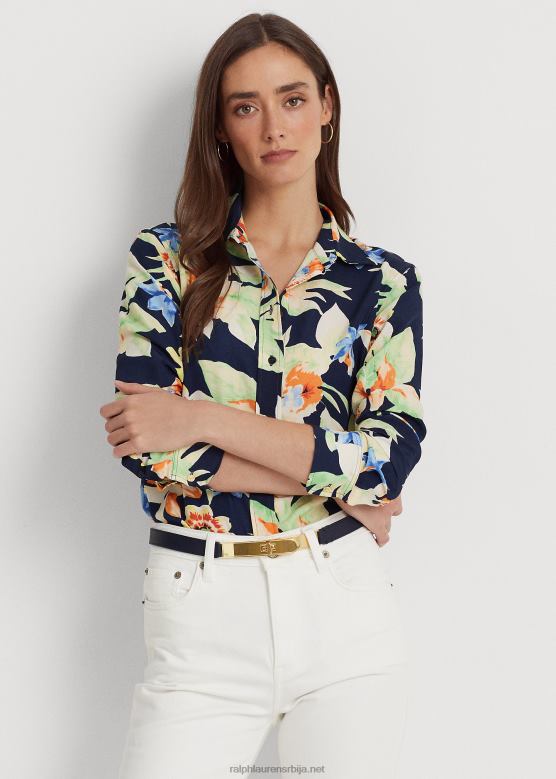 Жене Ralph Lauren цветна креп кошуља V2V444863 морнарица мулти