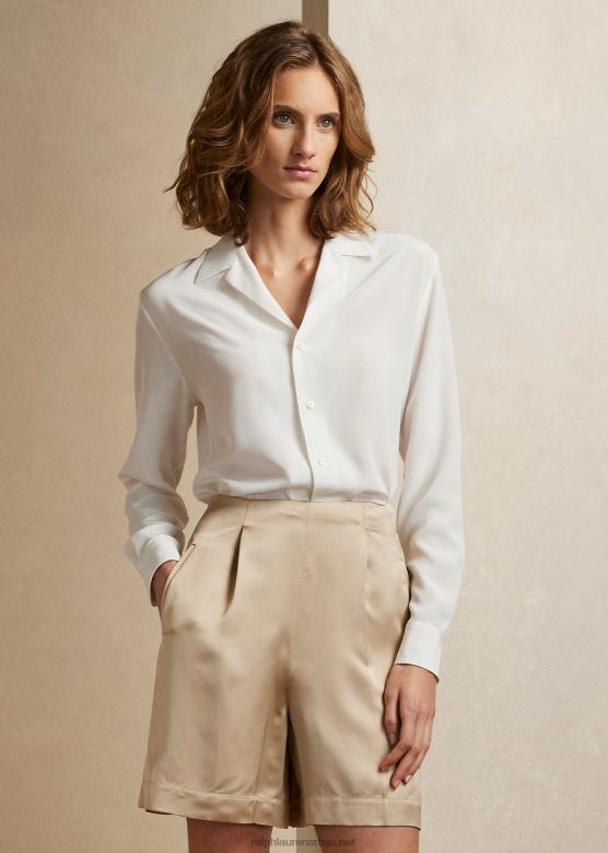 Жене Ralph Lauren дариен црепе де цхине кошуља V2V449268 лук крема