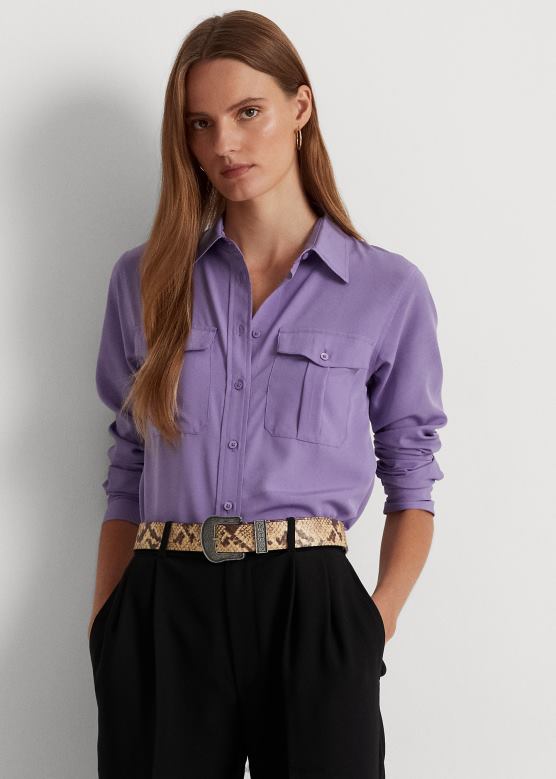 Жене Ralph Lauren креп кошуља V2V449536 глицинија