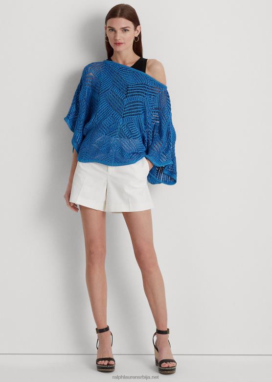 Жене Ralph Lauren плисирани растезљиви памук кратки V2V443893 бео