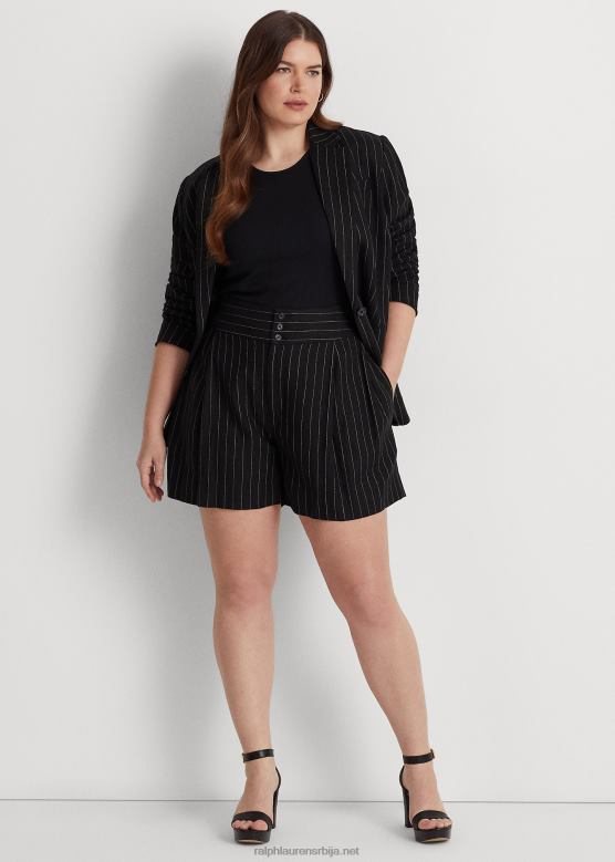Жене Ralph Lauren плисирано платнено платно кратко V2V444569 црна/крем