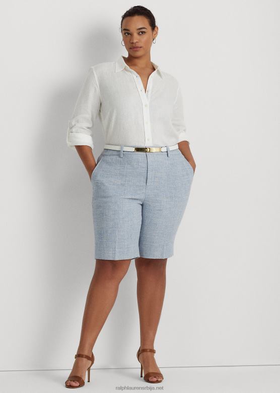 Жене Ralph Lauren платнена мешавина кратка V2V444600 плаво/крем мулти