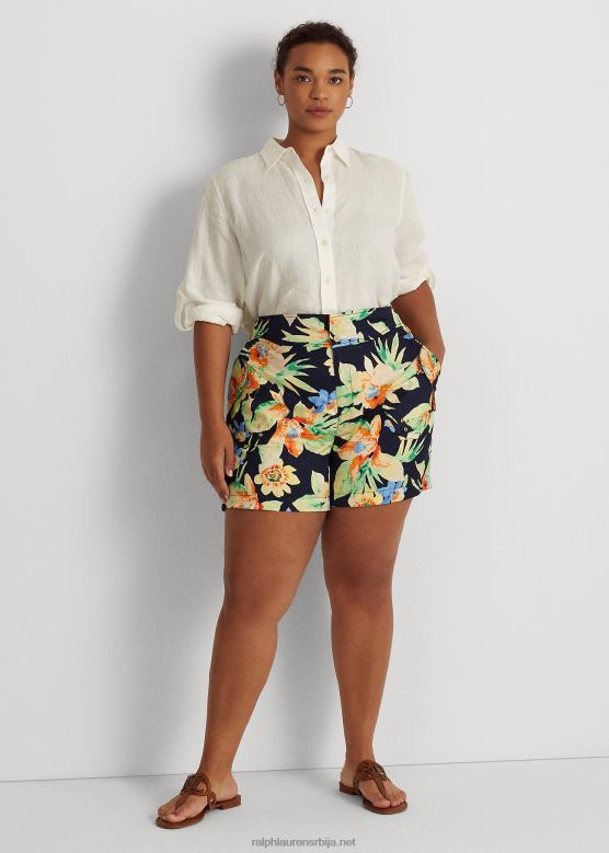 Жене Ralph Lauren цветни шантунг кратки V2V444794 морнарица мулти