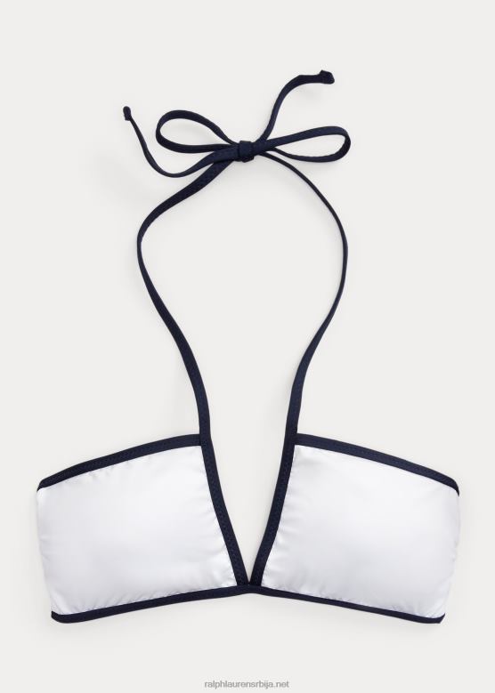 Жене Ralph Lauren двобојни бикини горњи део са в-изрезом V2V443302 бео