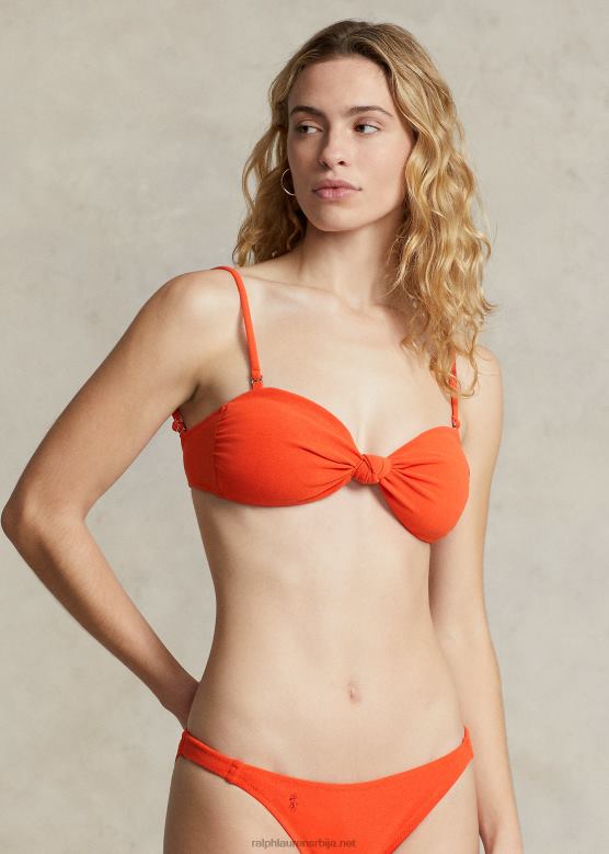 Жене Ralph Lauren бандо бикини горњи део са чворовима V2V443303 мак