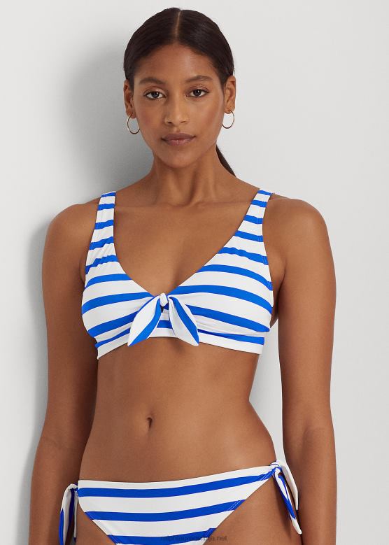 Жене Ralph Lauren бикини горњи део на пругасте кравате V2V444161 краљевско плава/бела