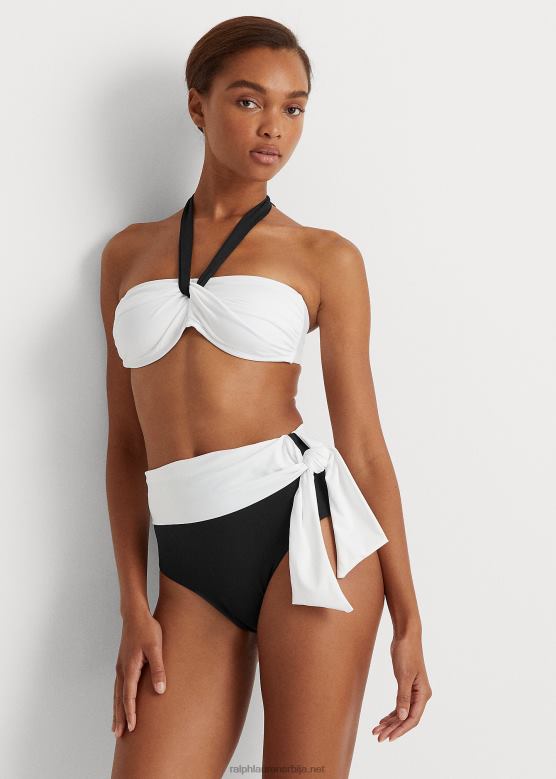 Жене Ralph Lauren доњи део бикинија високог струка у боји V2V444202 црно бели